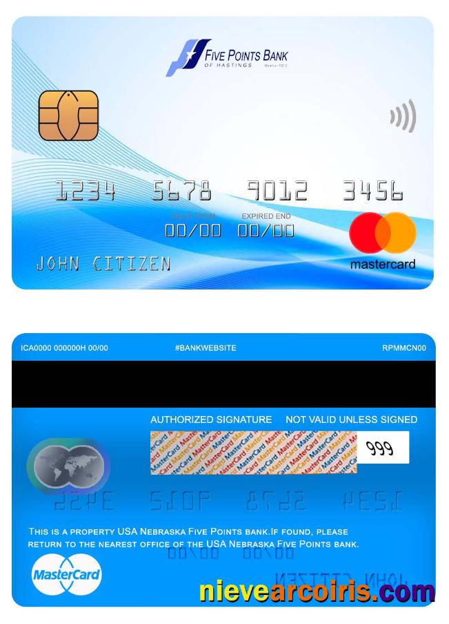 USA Nebraska Five Points Bank mastercard